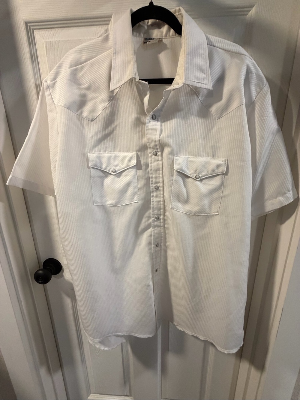 SaddleBrook White Pearl Snap Vintage Short Sleeve